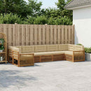 Udendørs sofagruppe med pude 7 pcs Naturlig og Beige