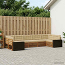 Udendørs sofagruppe 7 pcs Naturlig og Beige Massivt Akacietræ