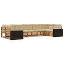 Udendørs sofagruppe 7 pcs Naturlig og Beige Massivt Akacietræ
