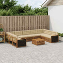 Udendørs sofagruppe 10 pcs Naturlig og Beige Massivt Akacietræ