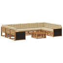 Udendørs sofagruppe 10 pcs Naturlig og Beige Massivt Akacietræ