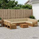 Udendørs sofagruppe 10 pcs Naturlig og Beige Massivt Akacietræ