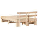 Sengestel med hovedgærde Brun 140 x 190 cm Massiv fyrretræ