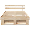 Sengestel med hovedgærde Brun 140 x 190 cm Massiv fyrretræ