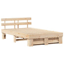 Sengestel med hovedgærde Brun 135 x 190 cm Massiv fyrretræ