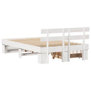 Sengestel med hovedgærde Hvid 135 x 190 cm Massiv fyrretræ