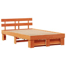 Sengestel med hovedgærde Voks brun 120 x 190 cm Massiv fyrretræ