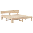 Sengestel med hovedgærde Brun 200 x 200 cm Massiv fyrretræ