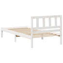 Sengestel med hovedgærde Hvid 80 x 200 cm Massiv fyrretræ