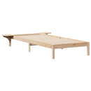 Sengestel med sideborde Naturfarvet 80 x 220 cm Massiv fyrretræ