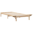 Sengestel med sideborde Naturfarvet 80 x 220 cm Massiv fyrretræ