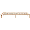 Sengestel med sideborde Naturfarvet 80 x 220 cm Massiv fyrretræ