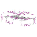 Sengestel med sideborde Naturfarvet 80 x 220 cm Massiv fyrretræ