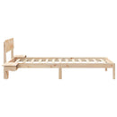 Sengestel med hovedgærde Brun 100 x 200 cm Massiv fyrretræ