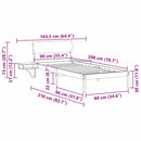 Sengestel med hovedgærde Brun 90 x 200 cm Massiv fyrretræ