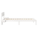 Sengestel med hovedgærde Hvid 80 x 200 cm Massiv fyrretræ