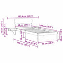Sengestel med hovedgærde Hvid 80 x 200 cm Massiv fyrretræ