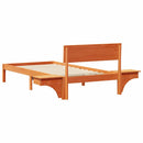 Sengestel med hovedgærde Voks brun 90 x 190 cm Massiv fyrretræ
