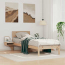 Sengestel med hovedgærde Brun 75 x 190 cm Massiv fyrretræ