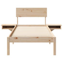 Sengestel med hovedgærde Brun 75 x 190 cm Massiv fyrretræ