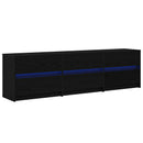 TV Enheder 2 pcs Sort eg 180 x 34 x 50 cm Konstrueret træ