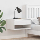 Sengebord med skuffe Hvid 50 x 32,5 x 24 cm Massivt fyrretræ