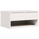 Sengebord med skuffe Hvid 50 x 32,5 x 24 cm Massivt fyrretræ