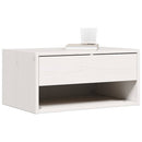 Sengebord med skuffe Hvid 50 x 32,5 x 24 cm Massivt fyrretræ