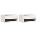 Sengebord 2 pcs Hvid 50 x 32,5 x 24 cm Massivt fyrretræ