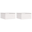Sengebord 2 pcs Hvid 37 x 35 x 18,5 cm Massivt fyrretræ
