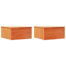 Sengebord 2 pcs Voks brun 37 x 35 x 18,5 cm Massivt fyrretræ