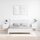 Sengebord 2 pcs Hvid 39 x 34 x 33 cm Massivt fyrretræ