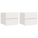 Sengebord 2 pcs Hvid 39 x 34 x 33 cm Massivt fyrretræ