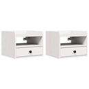Sengebord 2 pcs Hvid 38 x 36 x 29,5 cm Massivt fyrretræ