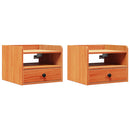 Sengebord 2 pcs Voks brun 38 x 36 x 29,5 cm Massivt fyrretræ