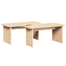 Sofabord 2 pcs Naturfarvet Massivt fyrretræ