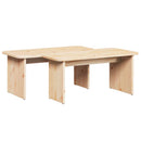 Sofabord 2 pcs Naturfarvet Massivt fyrretræ