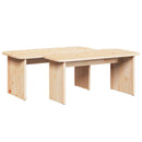 Sofabord 2 pcs Naturfarvet Massivt fyrretræ