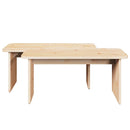 Sofabord 2 pcs Naturfarvet Massivt fyrretræ