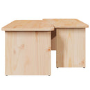Sofabord 2 pcs Naturfarvet Massivt fyrretræ