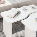 Sofabord 2 pcs Hvid Massivt fyrretræ