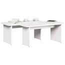 Sofabord 2 pcs Hvid Massivt fyrretræ