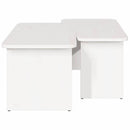 Sofabord 2 pcs Hvid Massivt fyrretræ
