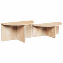 Sofabord 2 pcs Naturfarvet Massivt fyrretræ