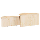 Sofabord 2 pcs Naturfarvet Massivt fyrretræ