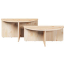 Sofabord 2 pcs Naturfarvet Massivt fyrretræ