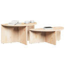 Sofabord 2 pcs Naturfarvet Massivt fyrretræ