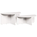 Sofabord 2 pcs Hvid Massivt fyrretræ