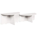 Sofabord 2 pcs Hvid Massivt fyrretræ