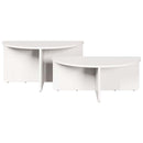Sofabord 2 pcs Hvid Massivt fyrretræ